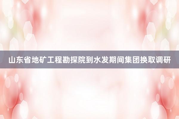 山东省地矿工程勘探院到水发期间集团换取调研